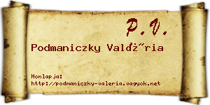 Podmaniczky Valéria névjegykártya