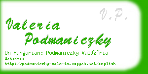 valeria podmaniczky business card